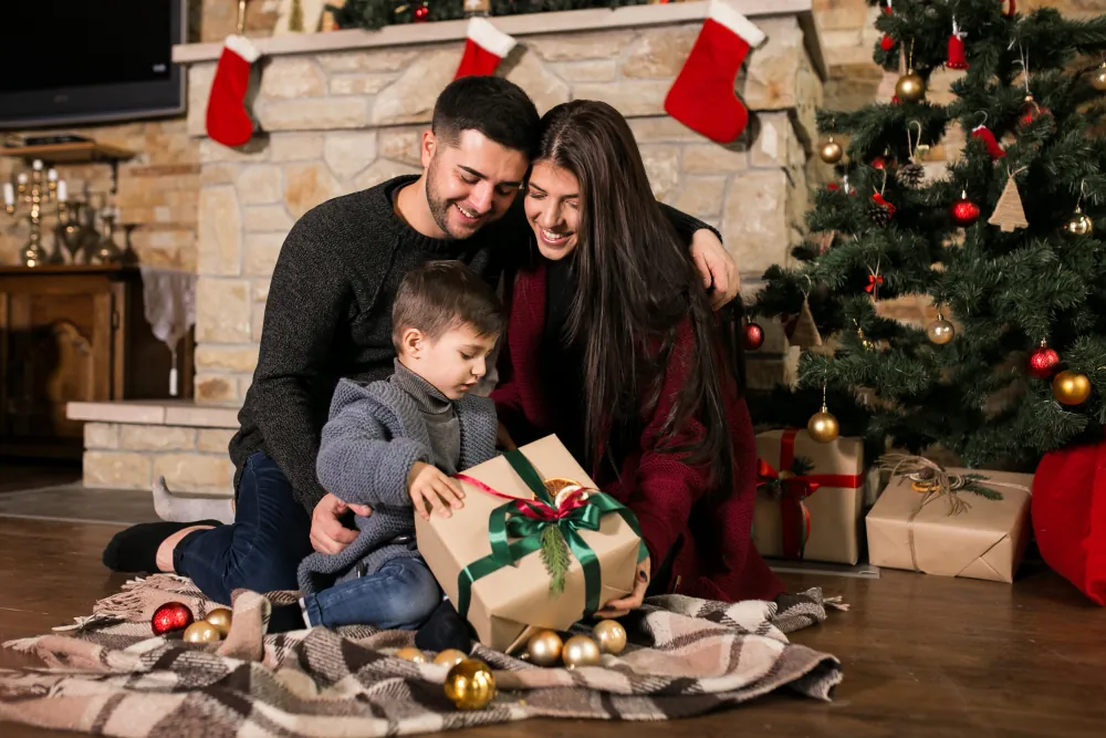 Navidad en familia con regalo de Mugs personalizado